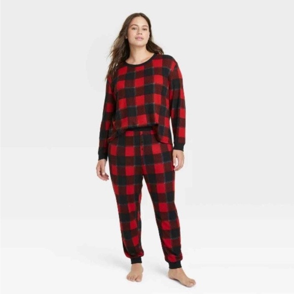 stars above Other - NWT Stars Above Thermal Buffalo Check Crewneck Jogger Pajama Set